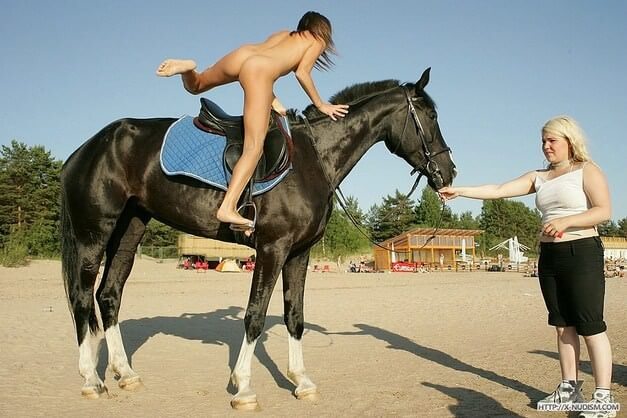 Ride on horseback - A naked persons soul is visible through their body