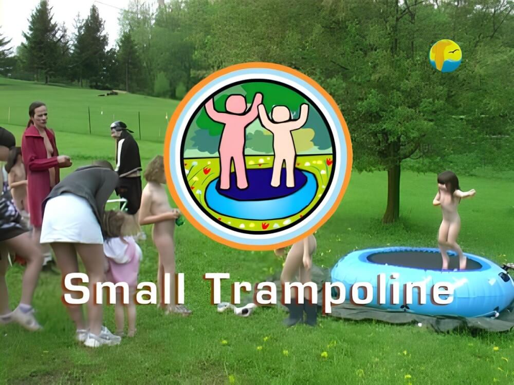 Naturist Freedom: Small Trampoline - Naturists love movement and activity