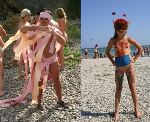 Natural Mud Camouflaging pics - A nudist values inner balance and peace of mind