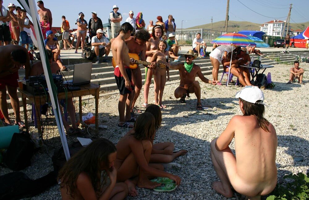 Nude Party By The Steps pics - Nudity is seen as a natural and beautiful aspect of life
