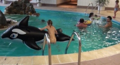 Indoor dolphin ride Full HD - Nudity as a natural part of human existence